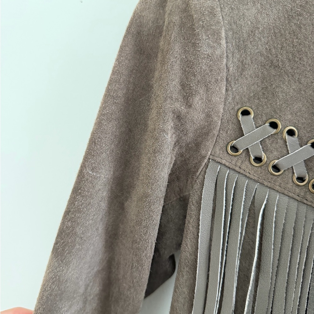 BB Dakota Leather Fringe Jacket – Brown (Western / Boho) - Picture 6 of 6